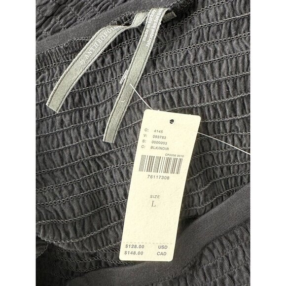 NWT Anthropologie Ruched Skirt Set L $128 Black Crop Top 2 Piece - Picture 9 of 10